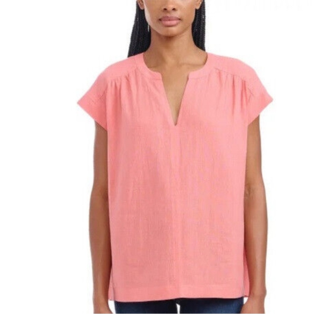 Splendid Coral V-Neck Blouse